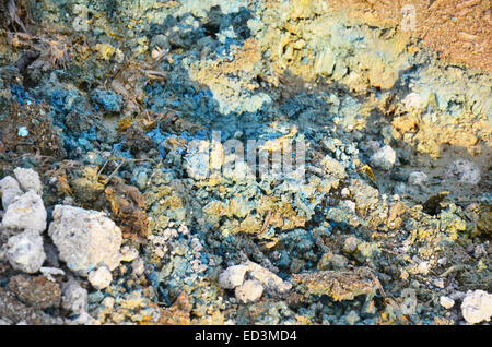 Effects Environmental from Chemicals and heavy metals in soil occur from Industrial Heavy metal release poisoning in soil. Stock Photo