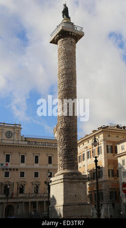 Italy. Rome. Column of Marcus Aurelius. Scene from the Marcomannics Wars. Erected, 180-196. Stock Photo