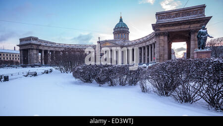 Kazan Cathedral or Kazanskiy Kafedralniy Sobor also known as the Cathedral of Our Lady of Kazan. Stock Photo