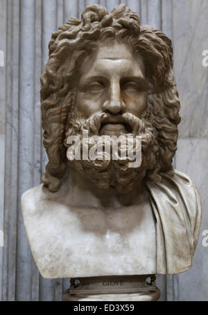 Head of Jupiter from Otricoli. Marble. Roman copy after a Greek original from the 4th century BC. Round Room. Vatican Museums Stock Photo