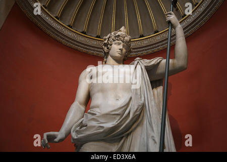 Antinous (111-130). Bithynian Greek youth. Favourite or lover of the emperor Hadrian. Colossal sculpture The Braschi Antinous. Stock Photo