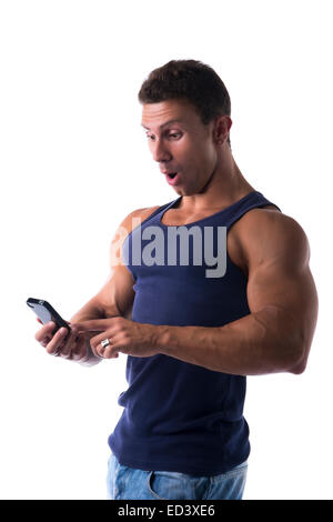 athletic man standing in bodybuilder pose. sport training Stock Photo ...