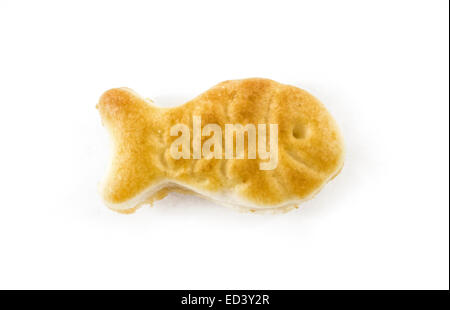 salted cookies stack on white background. Stock Photo