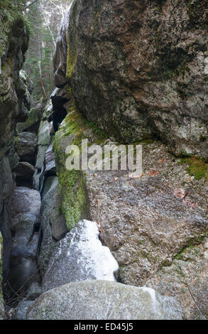 Moose Cave Gorge in Grafton Notch State Park in Newry, Maine USA during the autumn months Stock Photo