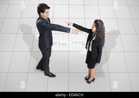 2 indian business people standing Stock Photo