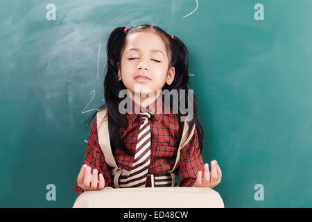 1 indian child girl student yaga Stock Photo