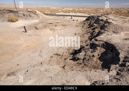 The toxic remains of the Lakeview Gusher Number one, the world's largest oil spill in California Stock Photo