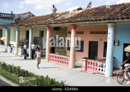 Cuban Roof Tilers Stock Photo