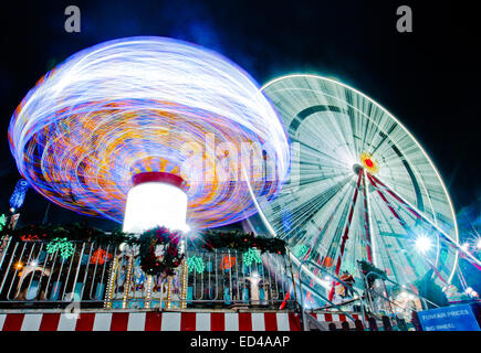 fairground rides in George Square ,Glasgow, Scotland, UK Stock Photo