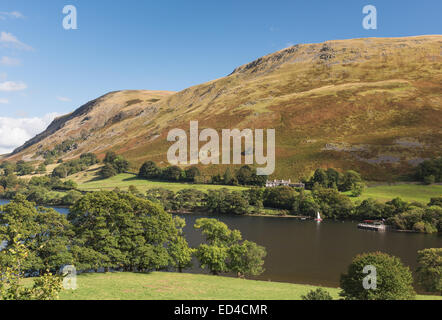 View over Howtown to Bonscale Pike, Ullswater, English Lake District national park Stock Photo