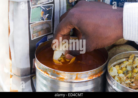 1 man Street Vender stall Panipuri Stock Photo