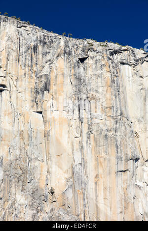 El capitan with climbers barely visible in Yosemite National Park, California, USA. Stock Photo