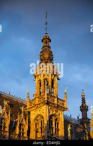 Tower of Maison du Roi, Grand Place in Bruxelles, one of Europe finest historic squares and a “must-see” sight of Brussels.