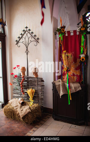 Traditional ukrainian decorations of interiors Stock Photo