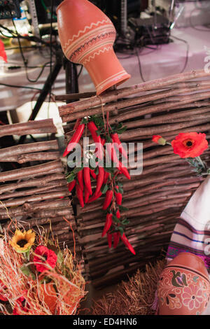 Traditional ukrainian decorations of interiors Stock Photo