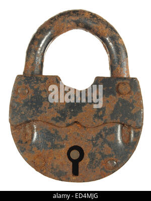 old rusty padlock isolated on white background Stock Photo - Alamy