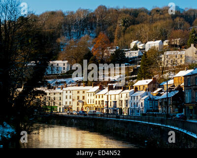 Winter snow at Matlock Bath in the Derbyshire Peak District England UK a village nicknamed Little Switzerland Stock Photo