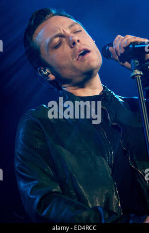 Assago Milan Italy. 02th May 2012. The Italian singer/songwriter TIZIANO FERRO performs live at the Mediolanum Forum during the Stock Photo