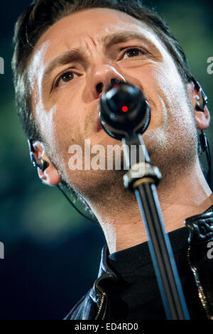 Assago Milan Italy. 02th May 2012. The Italian singer/songwriter TIZIANO FERRO performs live at the Mediolanum Forum during the  Stock Photo