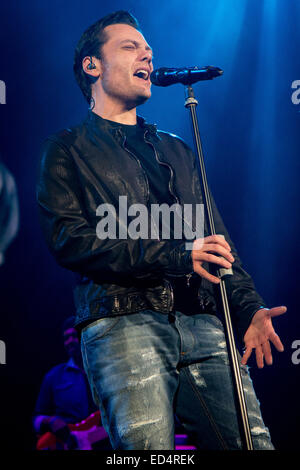 Assago Milan Italy. 02th May 2012. The Italian singer/songwriter TIZIANO FERRO performs live at the Mediolanum Forum during the  Stock Photo