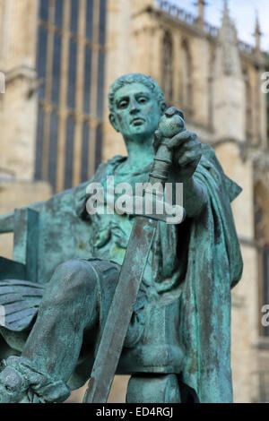 Emperor Constantine statue at York Minster Stock Photo