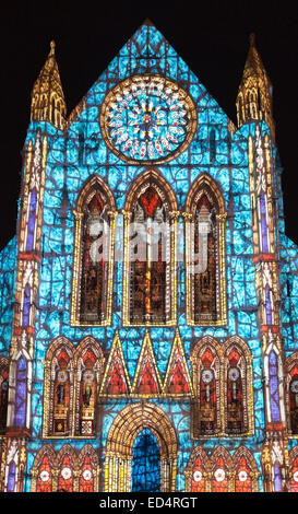 Illuminate York light show at York Minster, North Yorkshire, England. Stock Photo