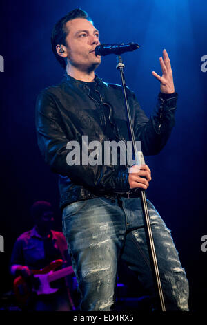 Assago Milan Italy. 02th May 2012. The Italian singer/songwriter TIZIANO FERRO performs live at the Mediolanum Forum during the  Stock Photo