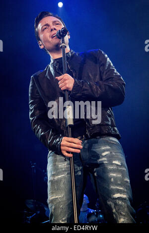 Assago Milan Italy. 02th May 2012. The Italian singer/songwriter TIZIANO FERRO performs live at the Mediolanum Forum during the  Stock Photo