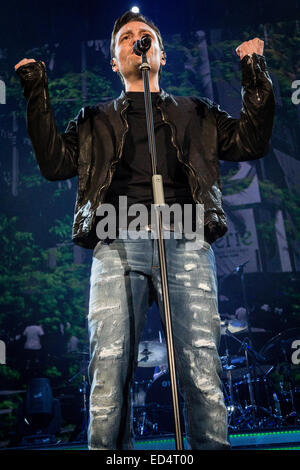 Assago Milan Italy. 02th May 2012. The Italian singer/songwriter TIZIANO FERRO performs live at the Mediolanum Forum during the  Stock Photo