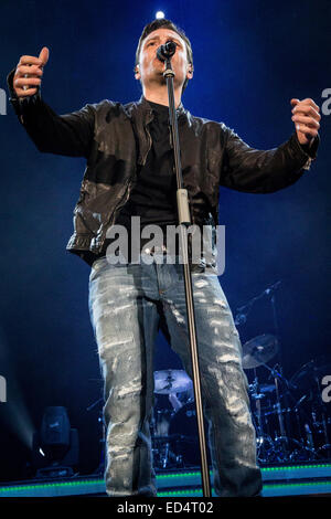 Assago Milan Italy. 02th May 2012. The Italian singer/songwriter TIZIANO FERRO performs live at the Mediolanum Forum during the  Stock Photo