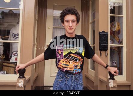 FILE PIX: 'Saved by the Bell' actor DUSTIN DIAMOND was arrested on Christmas in a small town near Milwaukee for allegedly stabbing a man in a bar fight. He appeared in court Friday afternoon where he was charged with second-degree recklessly endangering safety; carrying a concealed weapon; and disorderly conduct (use of a dangerous weapon).  The couple, driving away in Diamond's SUV, were quickly pulled over and taken into custody. Pictured - Los Angeles, California, U.S. Credit:  ZUMA Press, Inc./Alamy Live News Stock Photo