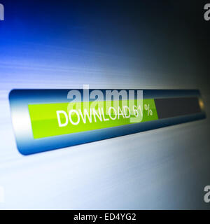 download progress on led screen (illustration) Stock Photo