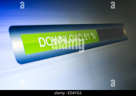 download progress on led screen (illustration) Stock Photo