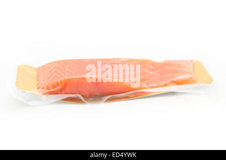 fish fillets packed. Isolated on white background Stock Photo