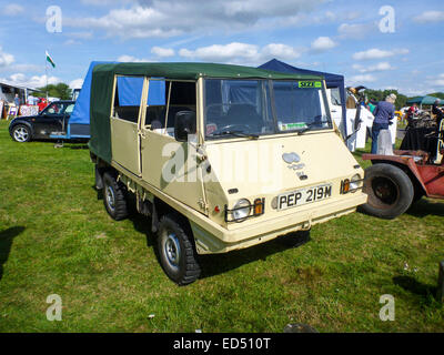 Old military vehicle on display at classic car rally in Pembrey, Carmarthenshire, Wales in October 2014. Stock Photo