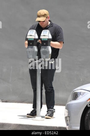 Jonah Hill out and about in Hollywood wearing sunglasses and a cap  Featuring: Jonah Hill Where: Hollywood, California, United States When: 24 Jun 2014 Stock Photo