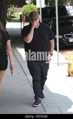 Jonah Hill out and about in Hollywood wearing sunglasses and a cap  Featuring: Jonah Hill Where: Hollywood, California, United States When: 24 Jun 2014 Stock Photo