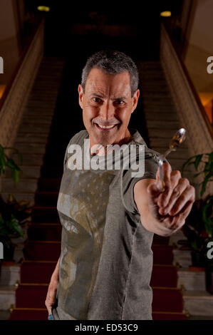 Uri Geller at Master of Magic, Italy Stock Photo