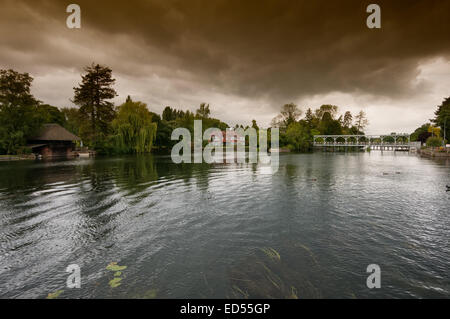 The view down the River Thames at Henley on Thames Stock Photo