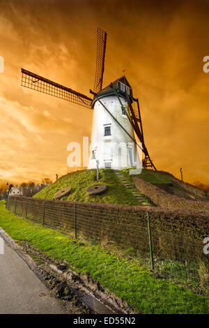 The windmill at Damme in Belgium some 3 miles from Bruge Stock Photo
