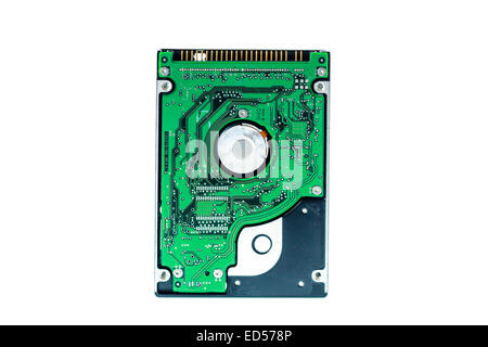 real open hard drive isolated on white background Stock Photo