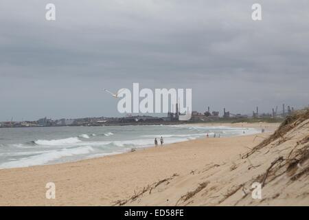 City Beach in Wollongong looking towards Port Kembla. Stock Photo