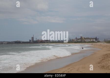 City Beach in Wollongong looking towards Port Kembla. Stock Photo