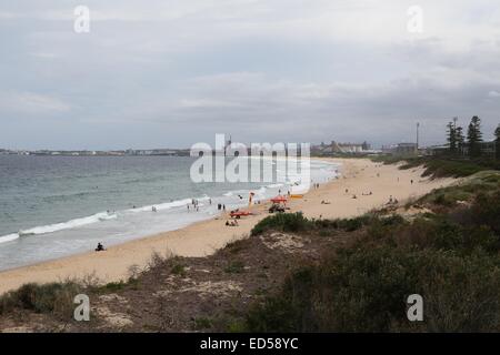 City Beach in Wollongong looking towards Port Kembla. Stock Photo