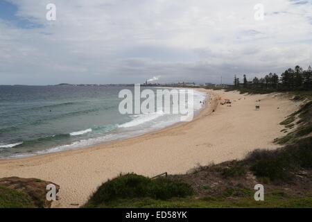 City Beach in Wollongong looking towards Port Kembla. Stock Photo