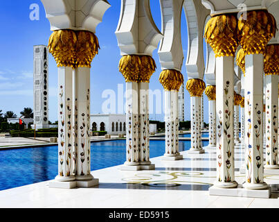 Abu Dhabi Sheikh Zayed White Mosque Stock Photo