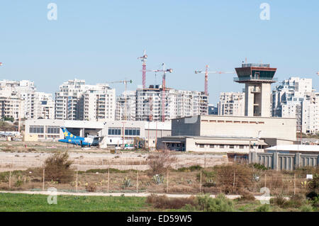 Sde Dov Airport also known as Dov Hoz Airport (IATA: SDV, ICAO: LLSD) is an airport located in Tel Aviv, Israel which mainly han Stock Photo