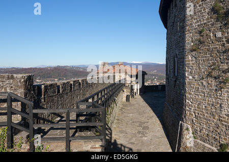 view of the walls of the castle of Gorizia, Italy Stock Photo