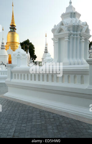 Mausoleums and stupa, Wat Suan Dok, Chiang Mai, Thailand Stock Photo