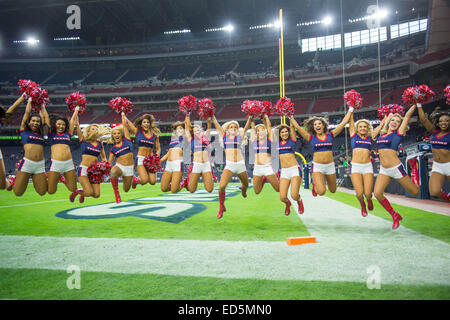 Houston, Texas, USA. 28th Dec, 2014. Houston Texans Cheerleaders leap after an NFL game between the Houston Texans and the Jacksonville Jaguars at NRG Stadium in Houston, TX on December 28th, 2014. The Texans won the game 23-17. Credit:  Trask Smith/ZUMA Wire/Alamy Live News Stock Photo
